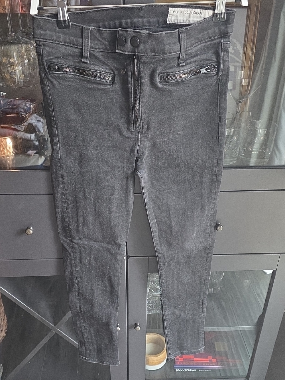 rag & bone Women's Skinny Jeans in Washed Black